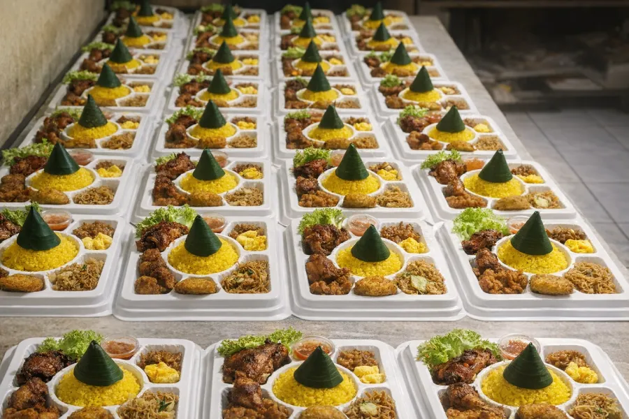 Nasi tumpeng mini untuk acara kecil dari Ayam Kremes Sekar Pondok Pinang Jakarta Selatan