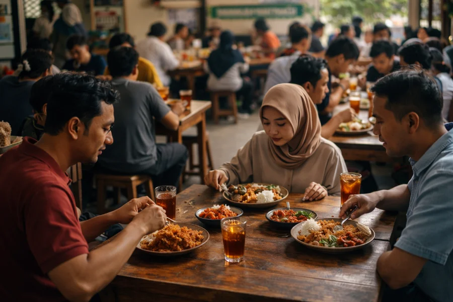Suasana makan di warung Ayam Kremes Sekar Pondok Pinang Kebayoran Lama